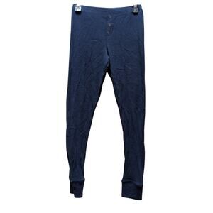 FREE PRESS Size Medium Ribbed Leggings Blue Pajama Bottoms Joggers